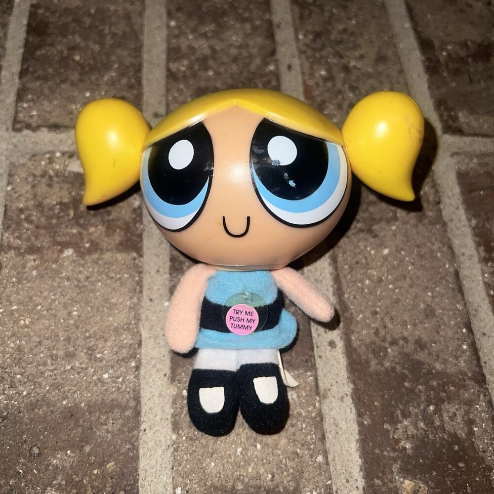 Vintage Powerpuff Girls Bubbles Talking Plush 1999 Trendmasters Toy Sound Doll